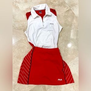 FILA Women’s Tennis outfit. Outfit includes FILA red Sony Ericsson Open cap.